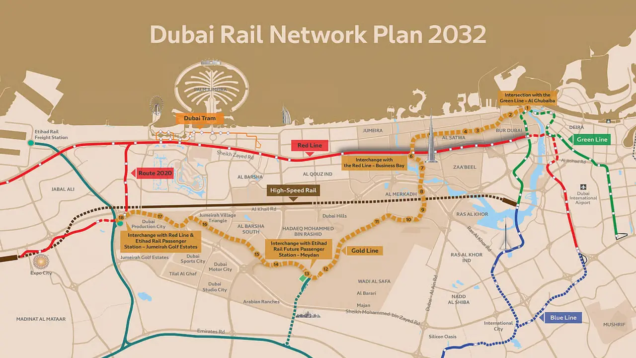 Golden Line Metro Route 