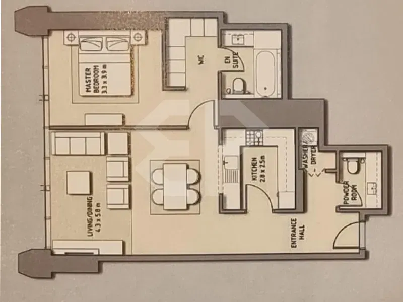 Совершенно новая 1-комнатная квартира на продажу в BLVD Heights 2 галерея 1