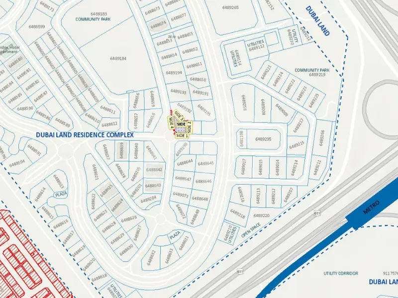 قطعة أرض متعددة الاستخدامات (شقق ومتاجر) في مجمع دبي ريزيدنس معرض 2