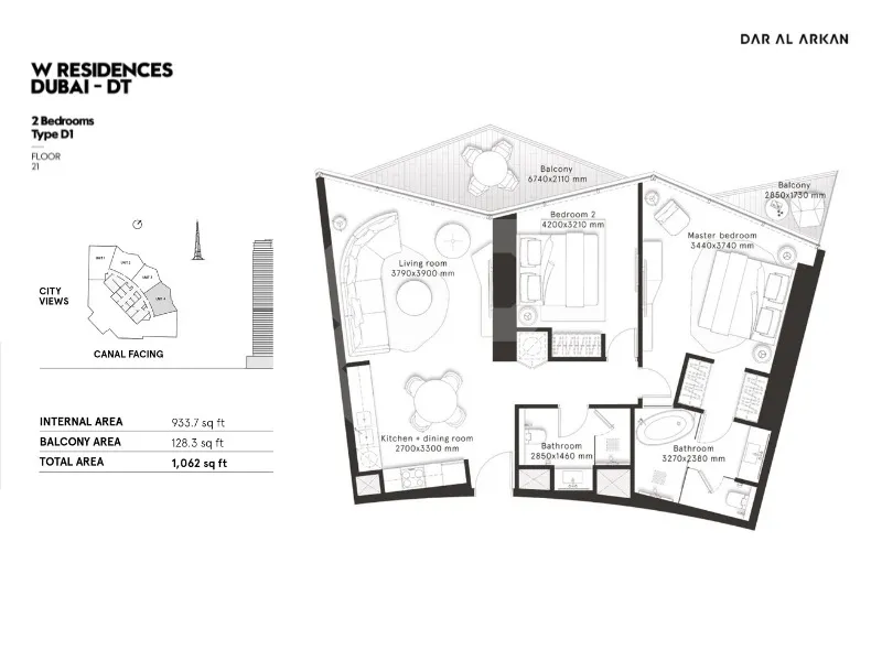 Апартаменты с видом на Бурдж-Халифа в комплексе W Residences, в центре Дубая галерея 11
