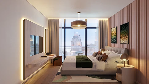 Роскошная двухкомнатная квартира в элитном жилом комплексе DoubleTree by Hilton Residences, Jumeirah Garden City, продается. галерея 10