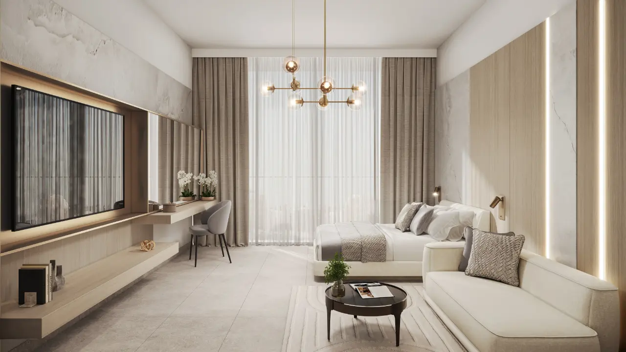 Роскошные просторные апартаменты с 2 спальнями на продажу в жилом комплексе Fairway Residences, Dubai Sports City галерея 3