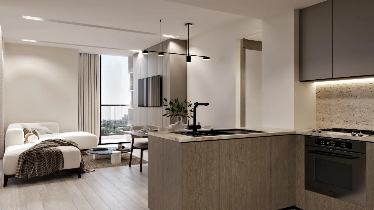 Роскошные апартаменты с 2 спальнями на продажу в жилом комплексе Gharbi 2, район JVC 11 галерея 9