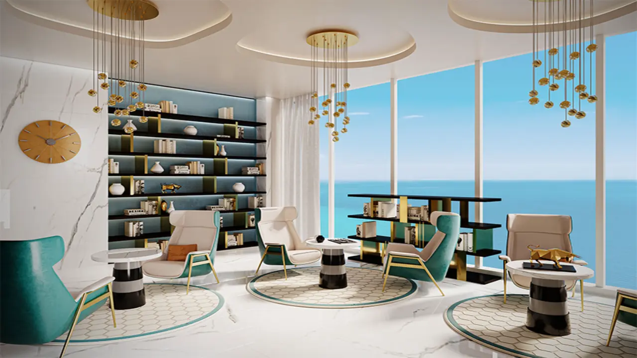 شقة استوديو مفروشة بالكامل مطلة على البحر للبيع في أوشنز 2، مدينة دبي البحرية معرض 1