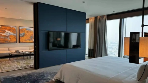 Сдается в аренду полностью меблированная однокомнатная квартира на высоком этаже в жилом комплексе One Za'abeel Tower, Дубай. галерея 6