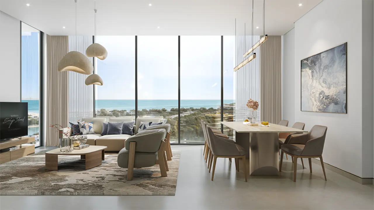 Просторные апартаменты с 1 спальней и видом на море на продажу в комплексе Selene Beach Residences, остров Собха Синия, Умм-эль-Кувейн галерея 1