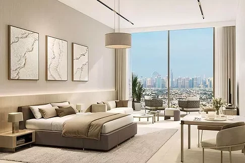 Spacious Studio Apartment for Sale in Sol Levante JVT with Burj Khalifa View gallery 1