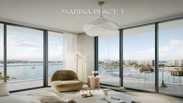 Апартаменты класса люкс с 1 спальней и видом на море на продажу в Marina Place 1, Mina Rashid