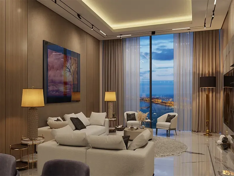 شقة للبيع في الطابق العلوي بغرفة نوم واحدة مطلة على البحر في برج شوبا سيهافن أ، دبي هاربور معرض 3