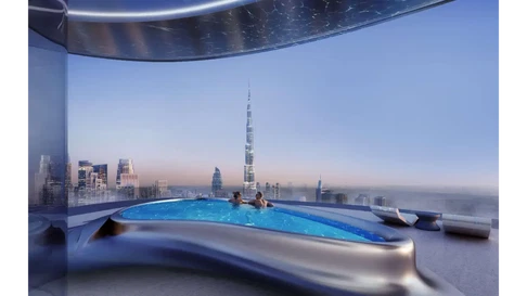 شقة مفروشة بغرفتي نوم مع إطلالات بانورامية للبيع في Bugatti Residences، الخليج التجاري معرض 15