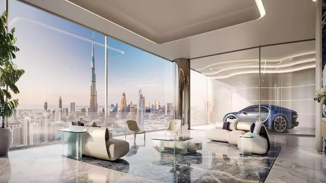 شقة مفروشة بغرفتي نوم مع إطلالات بانورامية للبيع في Bugatti Residences، الخليج التجاري